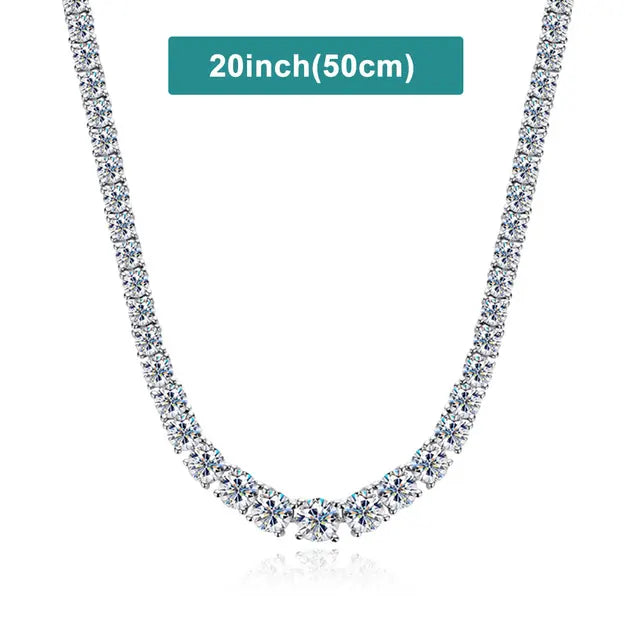 Bold Tennis Necklace — Moissanite, 925 Silver, detail view