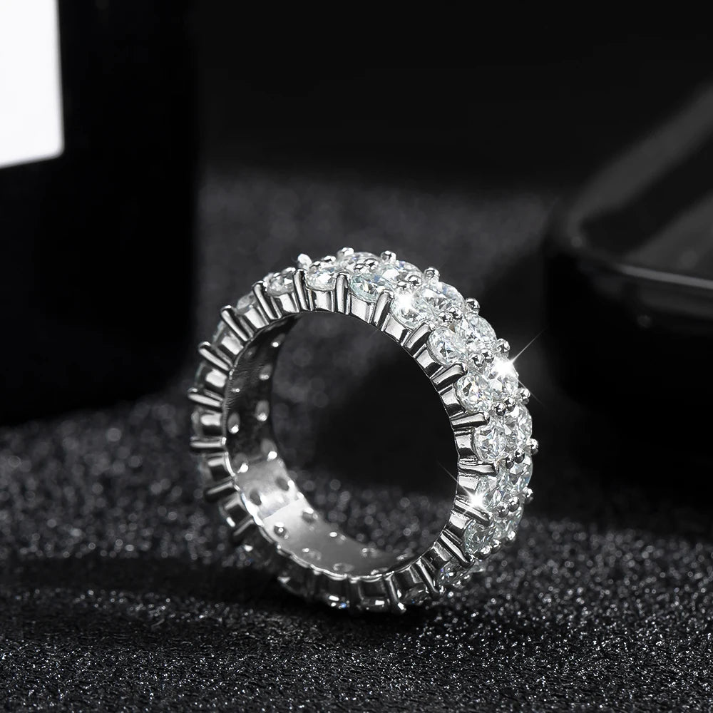 Statement Band Ring — Moissanite, 925 Silver, detail view