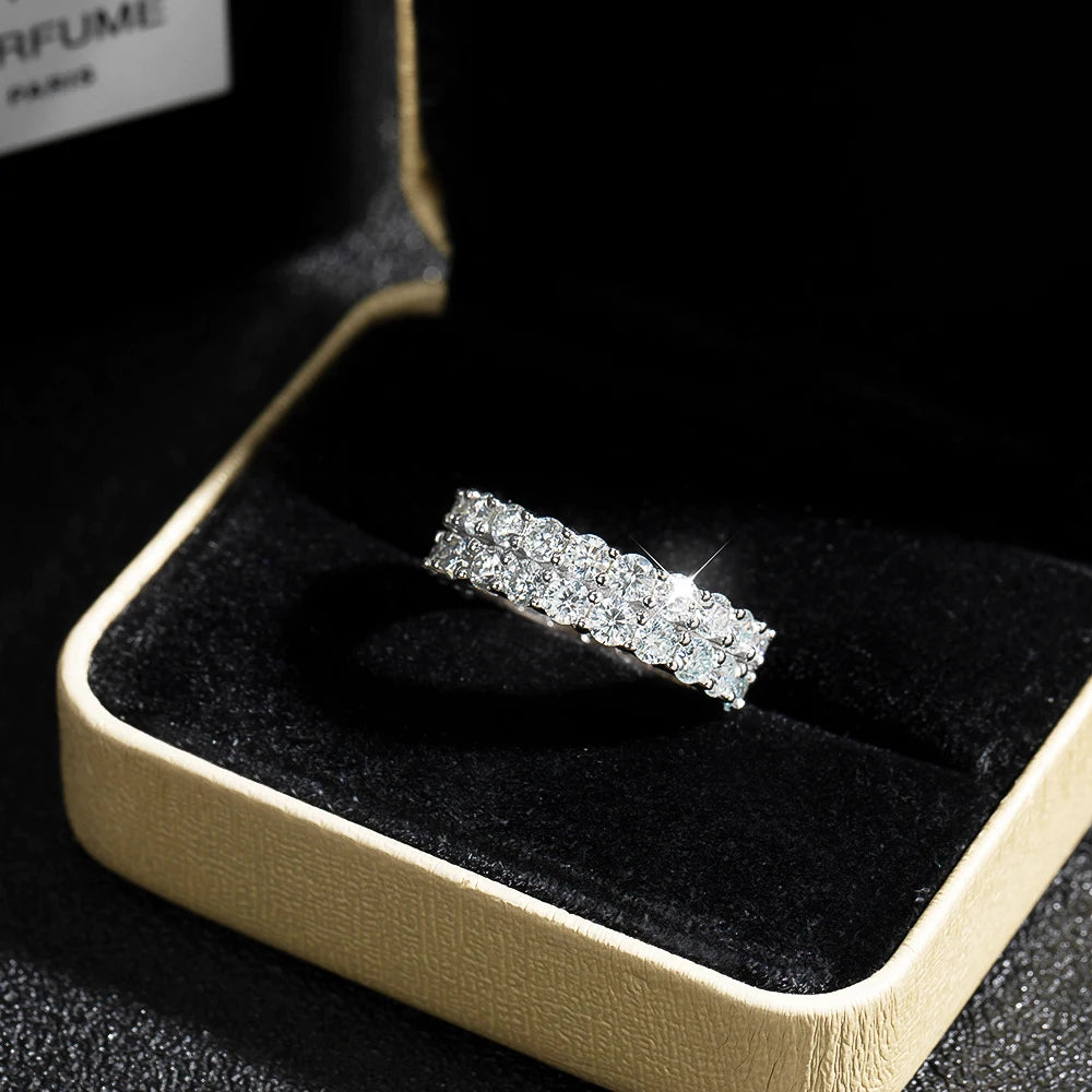 Statement Band Ring — Moissanite, 925 Silver, detail view