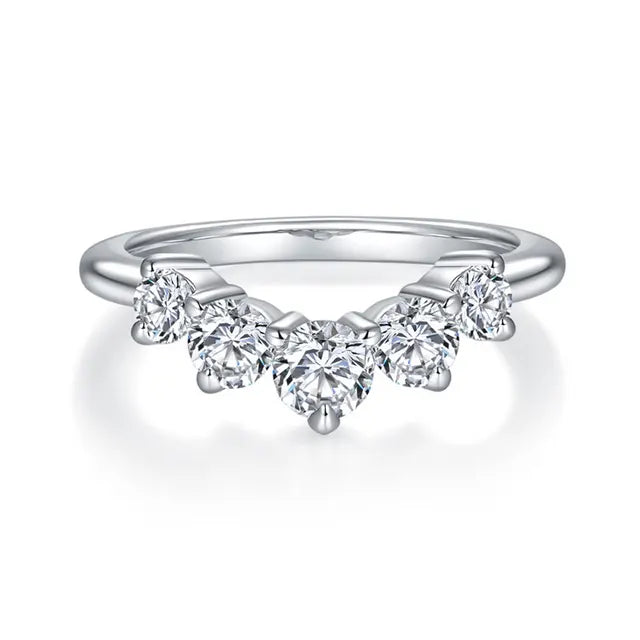 Moissanite Ring & Set Collection — 925 Silver, detail view