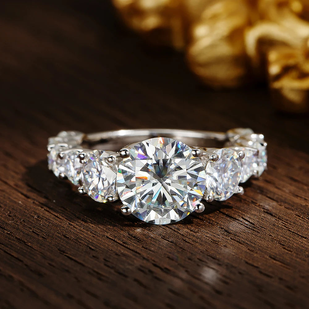 Moissanite Ring & Set Collection — 925 Silver, detail view