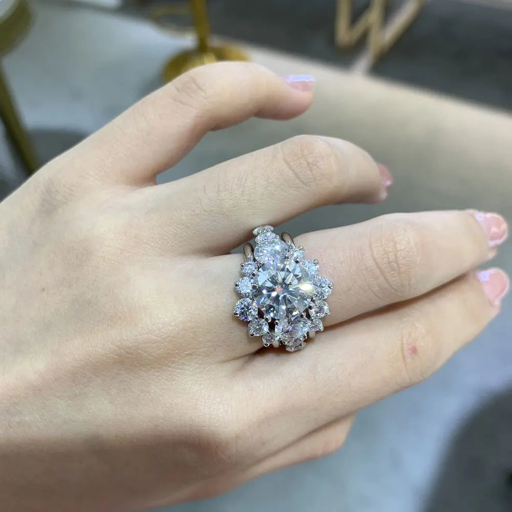 Moissanite Ring & Set Collection — 925 Silver, detail view