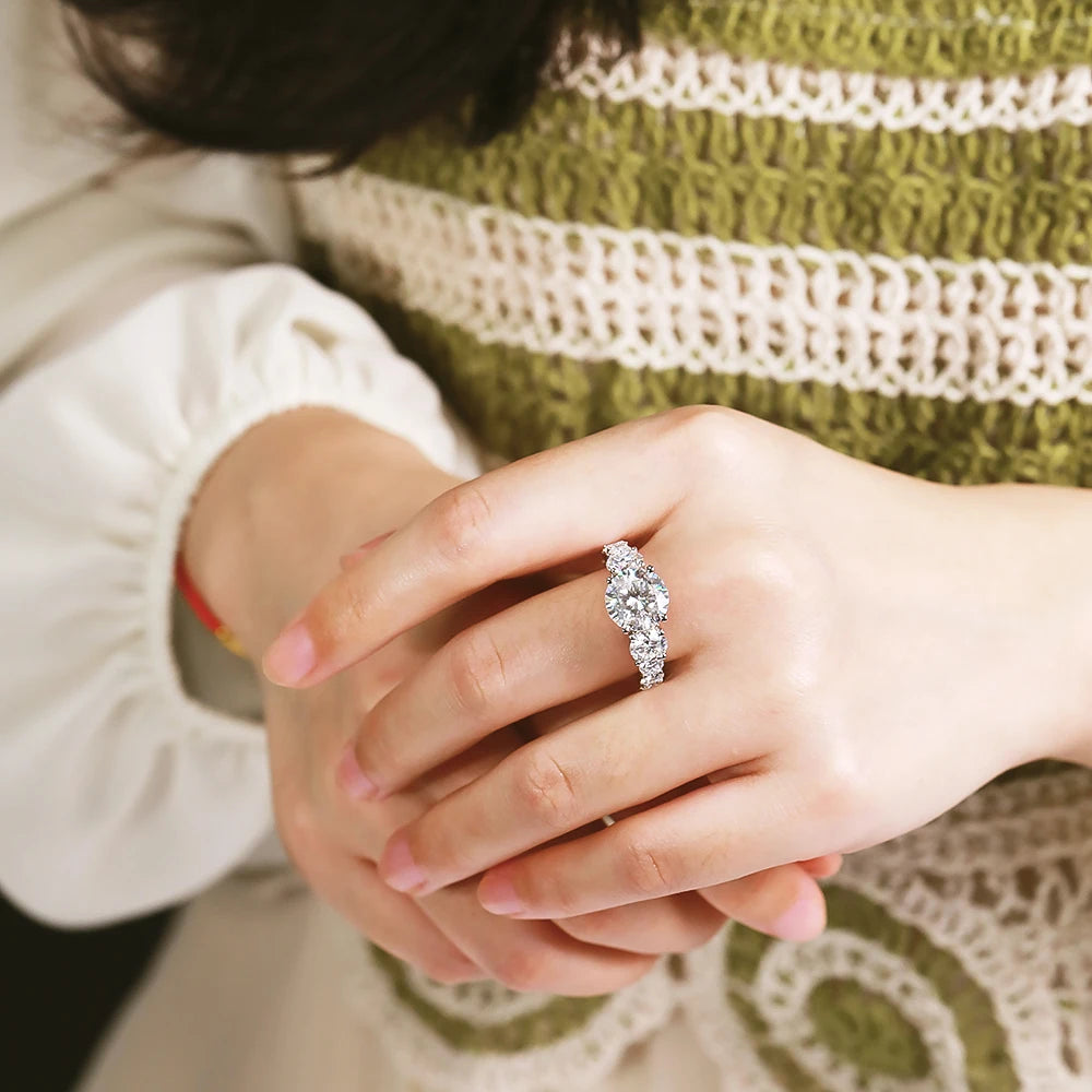 Moissanite Ring & Set Collection — 925 Silver, detail view
