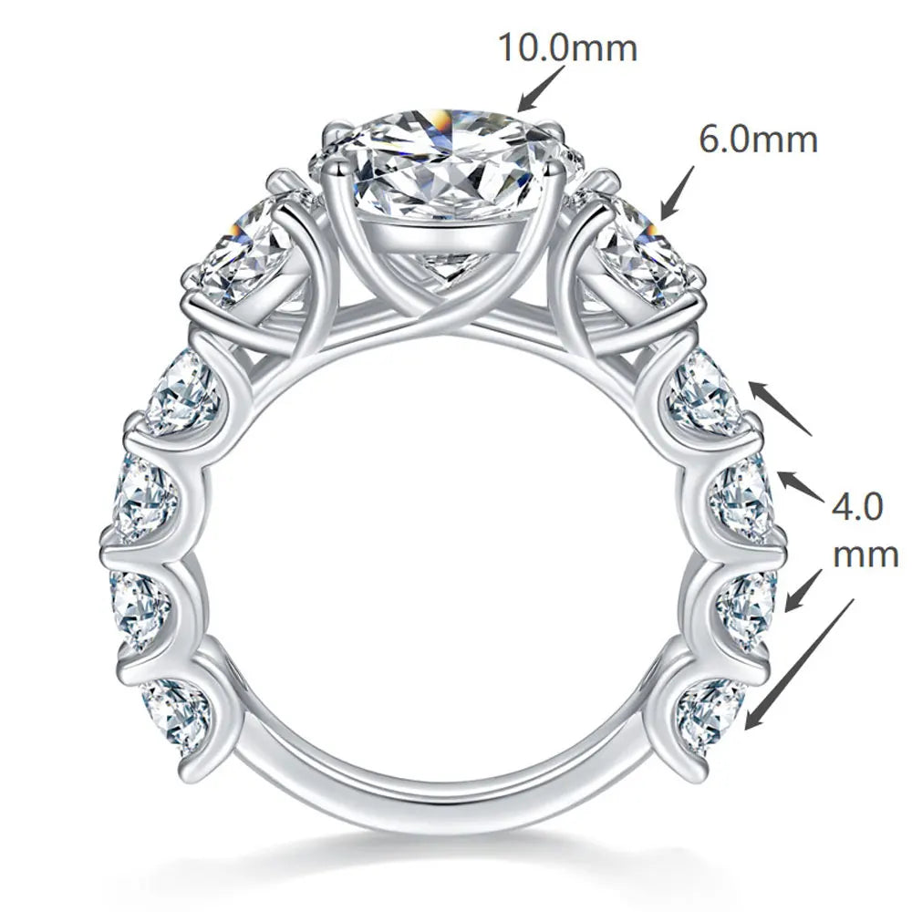 Moissanite Ring & Set Collection — 925 Silver, detail view