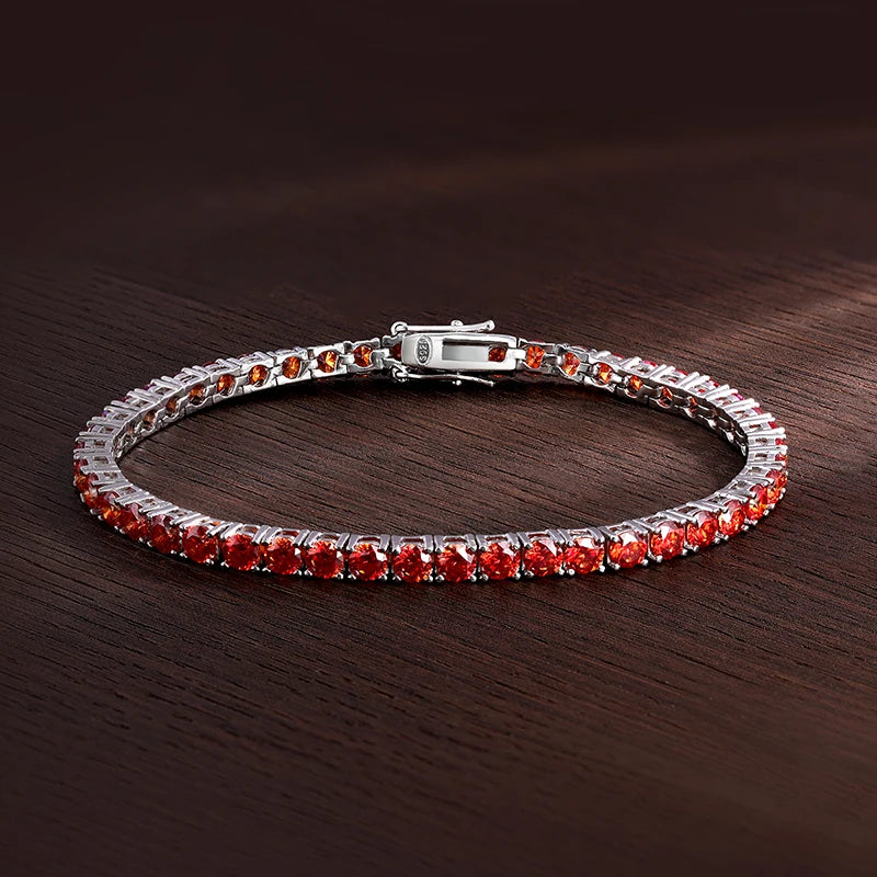 Tennis Bracelet — Moissanite, 925 Silver, detail view