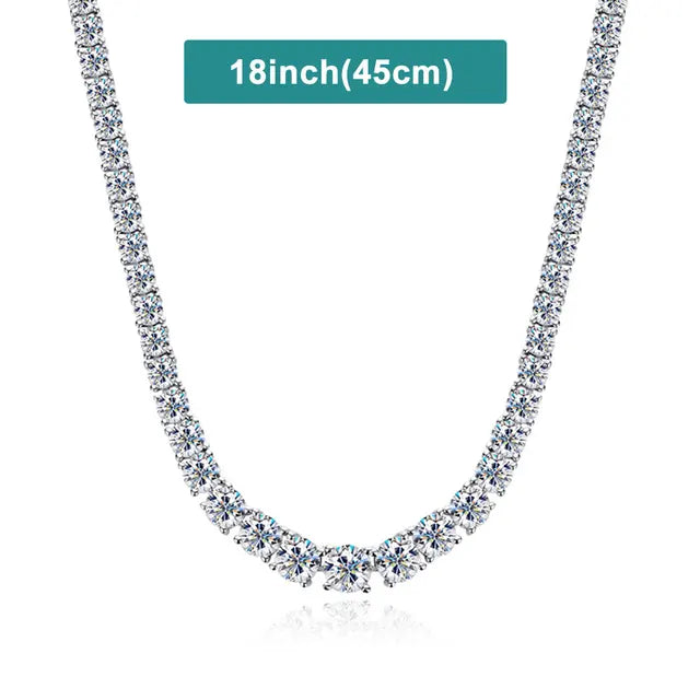 Bold Tennis Necklace — Moissanite, 925 Silver, detail view