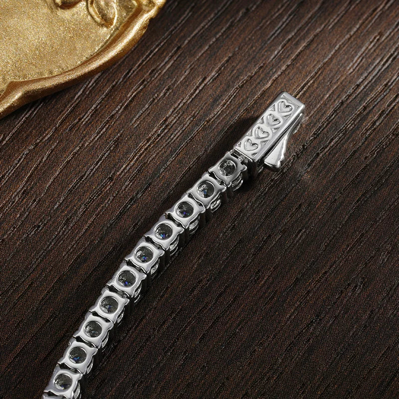 Bold Tennis Necklace — Moissanite, 925 Silver, detail view