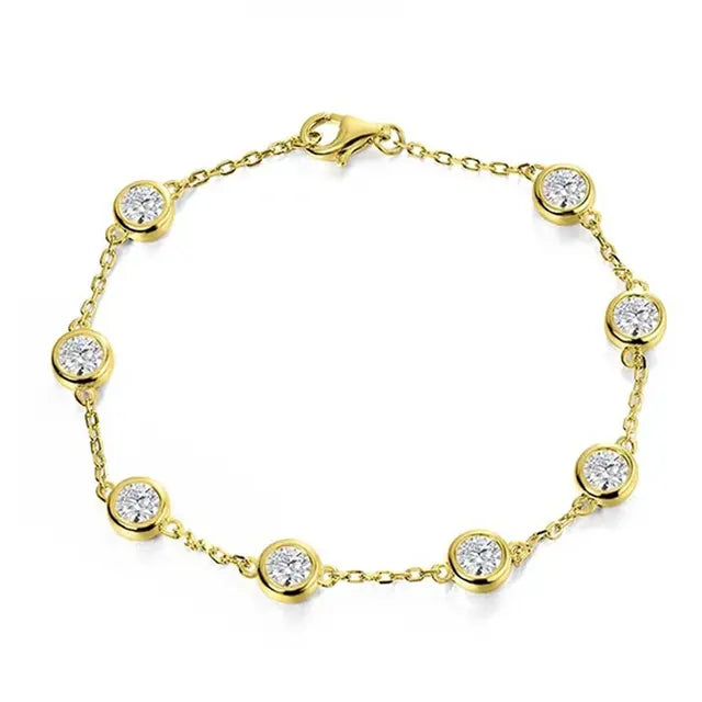 Tennis Bracelet — 4mm Moissanite, 925 Silver, detail view