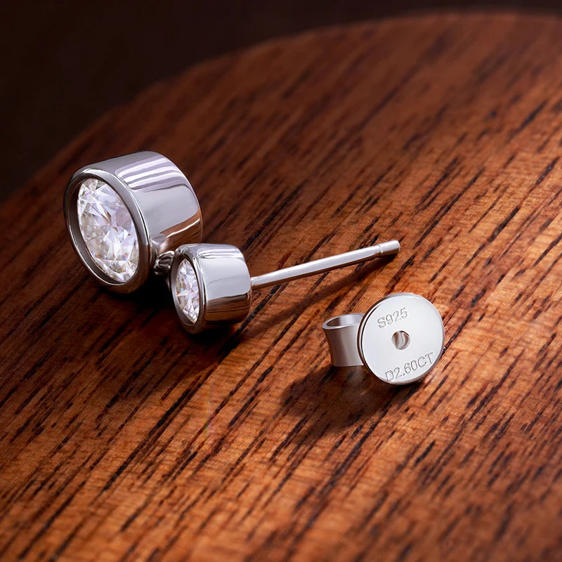 Drop Earrings — Moissanite, 925 Silver, detail view