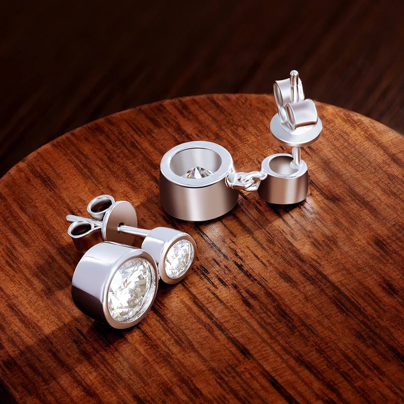 Drop Earrings — Moissanite, 925 Silver, detail view