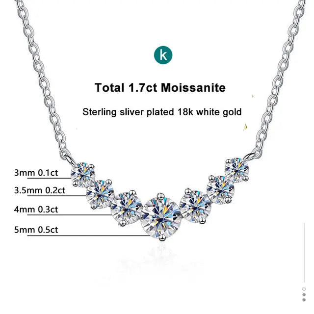 Statement Pendant Necklace — 1.7ct / 2.8ct Moissanite, 925 Silver, detail view
