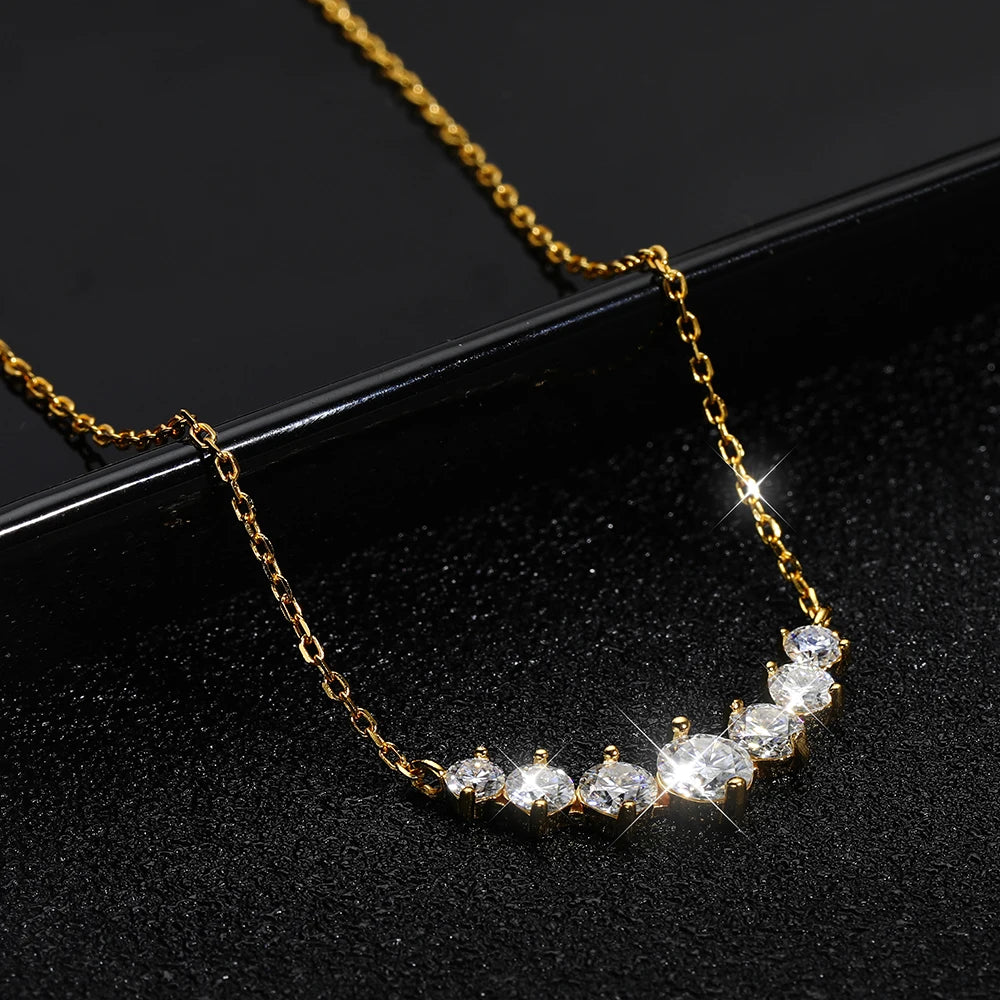 Statement Pendant Necklace — 1.7ct / 2.8ct Moissanite, 925 Silver, detail view