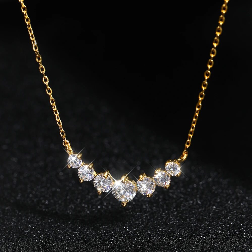 Statement Pendant Necklace — 1.7ct / 2.8ct Moissanite, 925 Silver, detail view