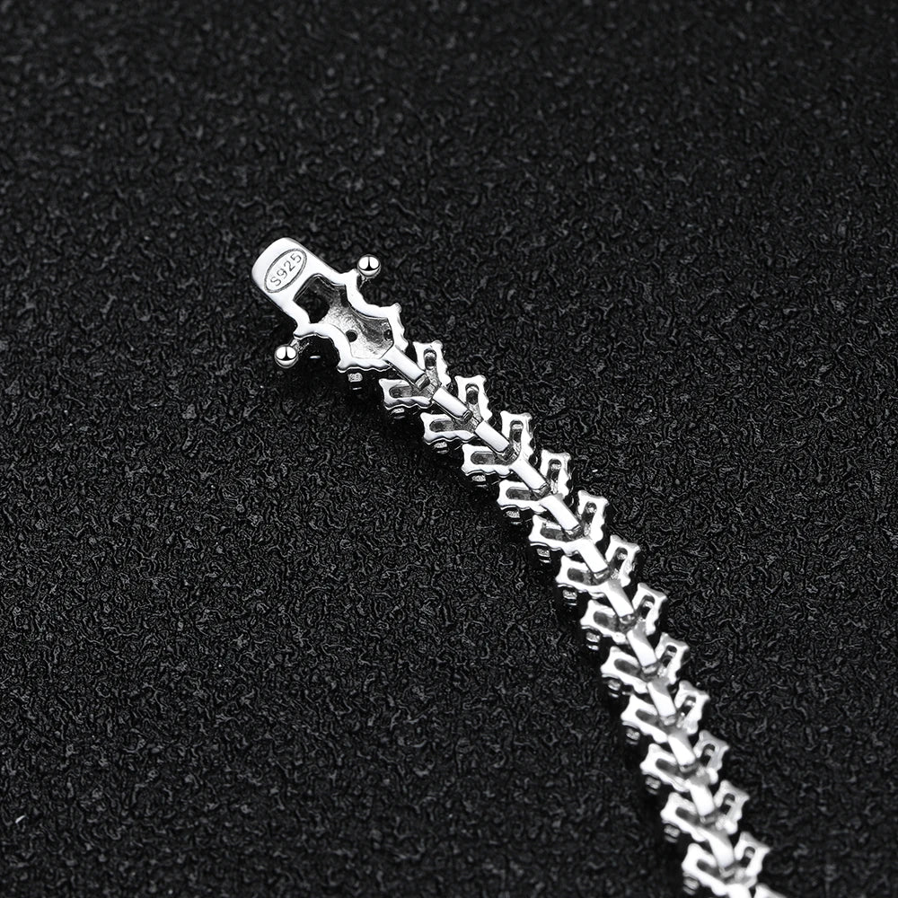 Tennis Bracelet — Moissanite & Zirconia Options, 925 Silver, detail view