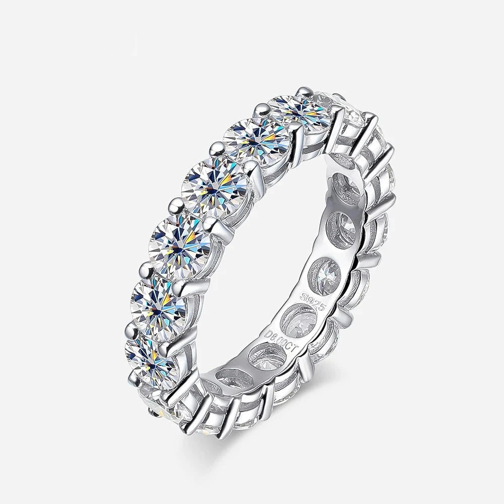 Full-Circle Eternity Band — Moissanite, 925 Silver, detail view