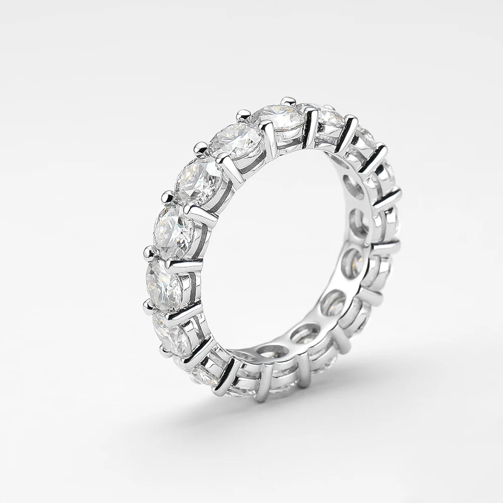 Full-Circle Eternity Band — Moissanite, 925 Silver, detail view