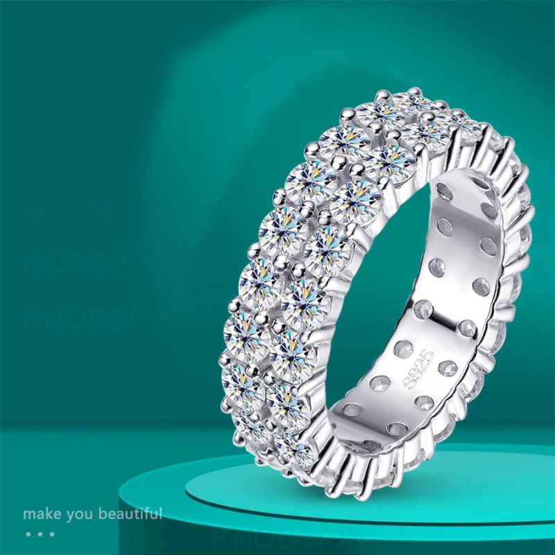 Statement Band Ring — Moissanite, 925 Silver, detail view