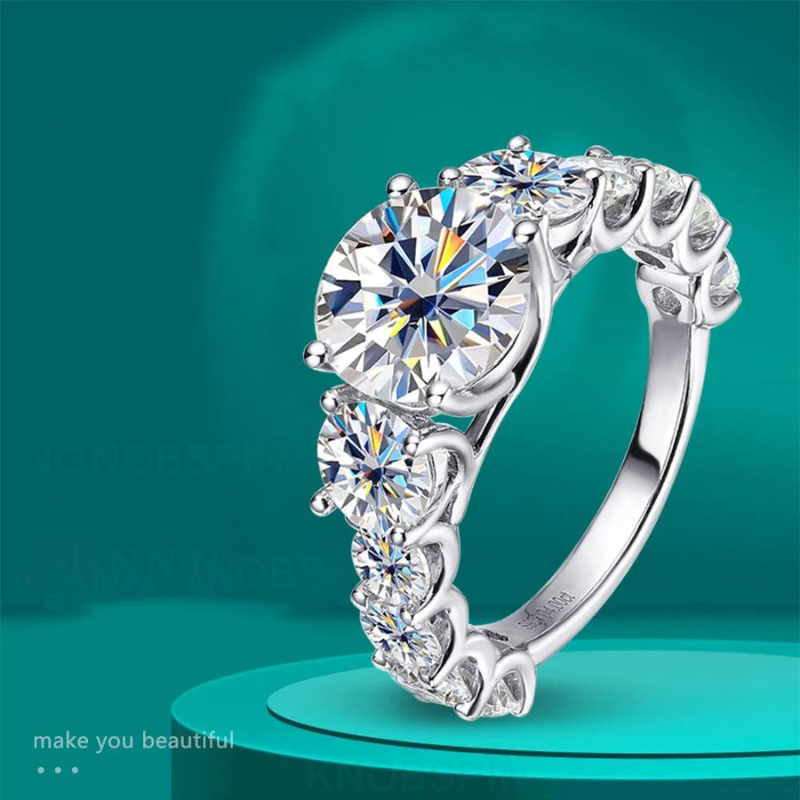 Moissanite Ring & Set Collection — 925 Silver, detail view