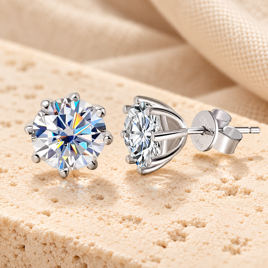 Moissanite Earrings — 925 Silver