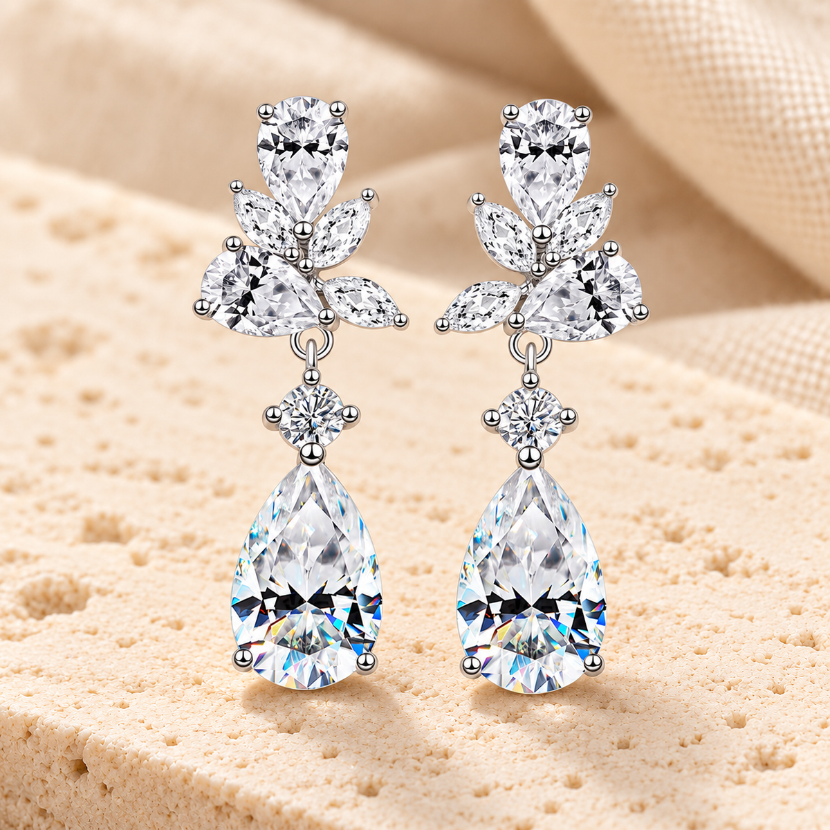 Luxury Moissanite Earrings — 925 Silver