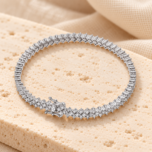 Tennis Bracelet — Moissanite & Zirconia Options, 925 Silver