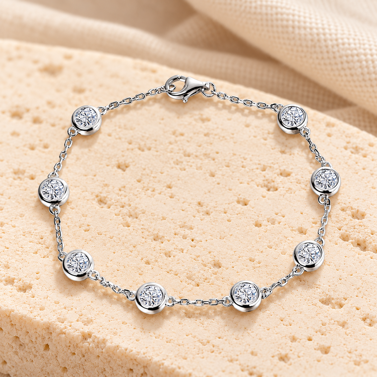 Tennis Bracelet — 4mm Moissanite, 925 Silver