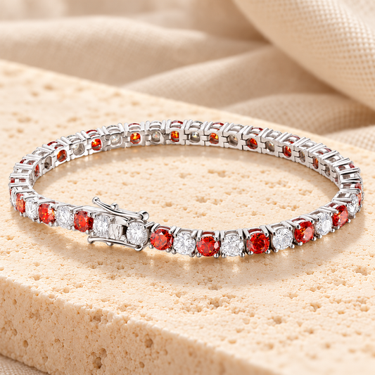 Tennis Bracelet — Round Moissanite, 925 Silver