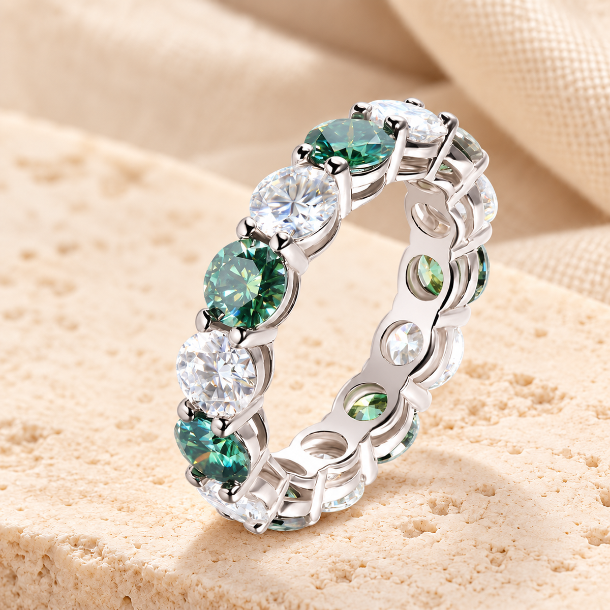 Color Accent Ring — Moissanite, 925 Silver