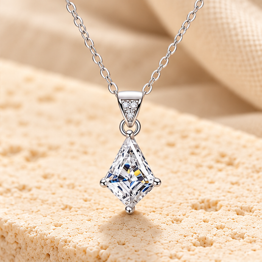 2ct Pendant Necklace — Moissanite, 925 Silver