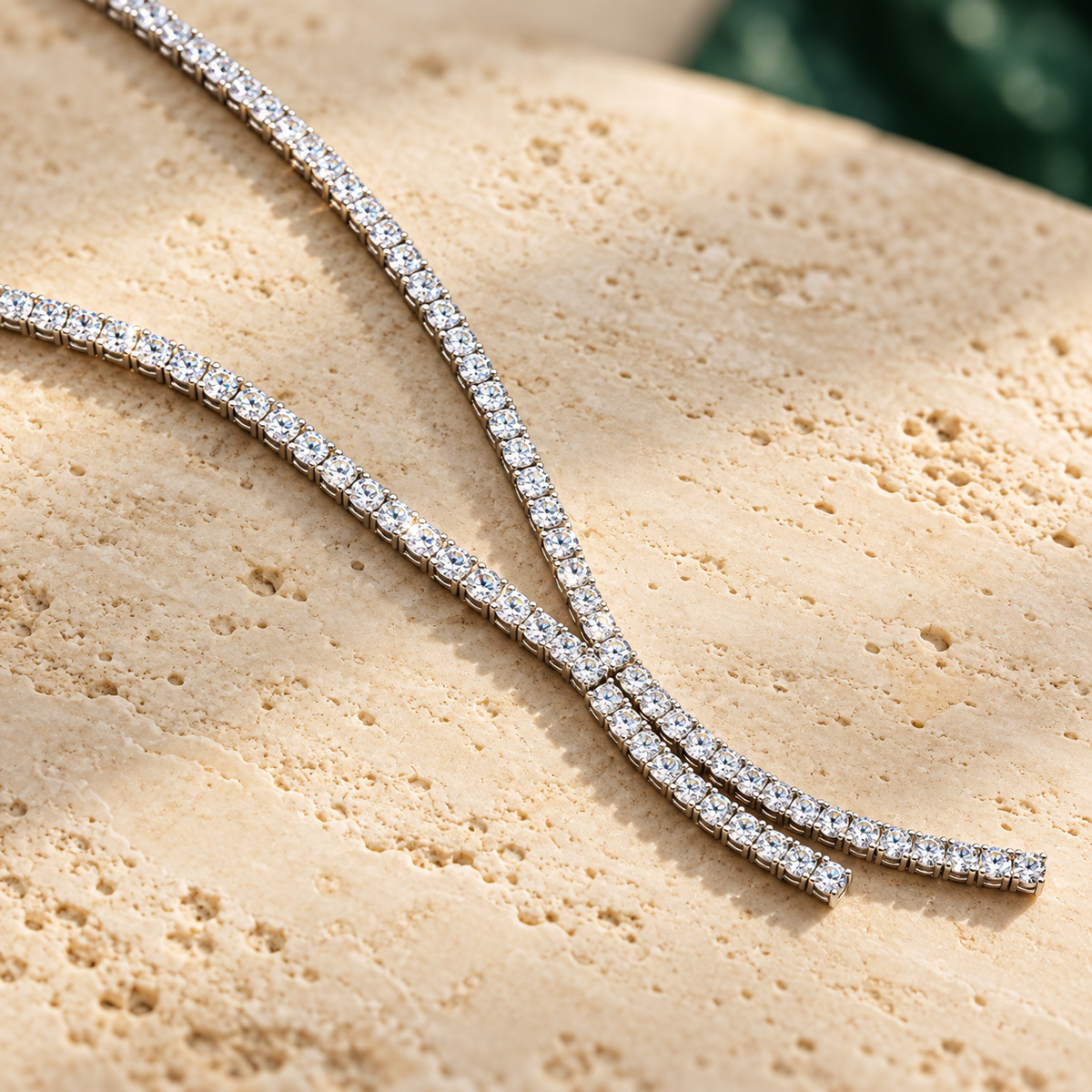 Classic Tennis Necklace — 3mm Moissanite, 925 Silver