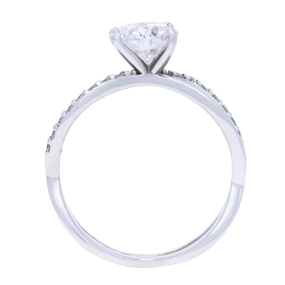Crossover Ring — Moissanite, 925 Silver, detail view